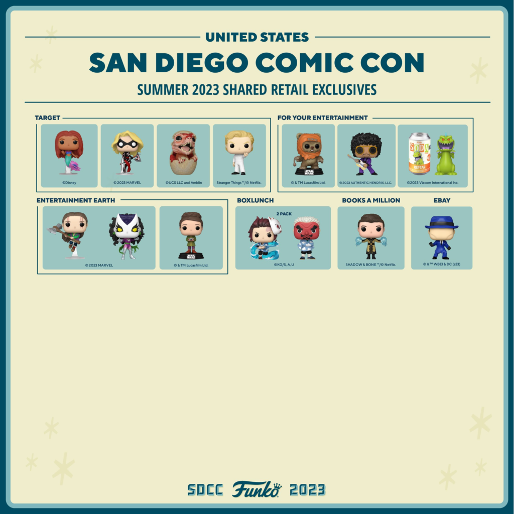SDCC 2023 Funko Shared Exclusives Checklist & Online Links! Funko