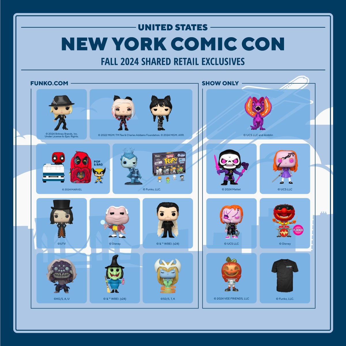 NYCC 2024 Funko Shared Exclusives Checklist & Online Links! Funko